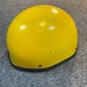 Vintage Rock Hedz Whitewater Kayak Helmet Yellow Half Shell Adjustable Straps